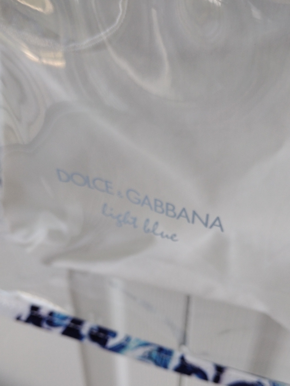 Dolce & Gabbana White Clear Bag with Blue Floral Trim - Picture 13 of 16